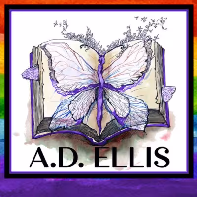 A.D. Ellis logo with butterfly and book